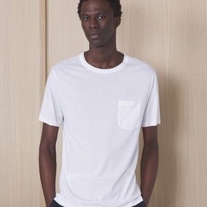Officine Generale Lyocell Pocket Tee Shirt | White | Small
